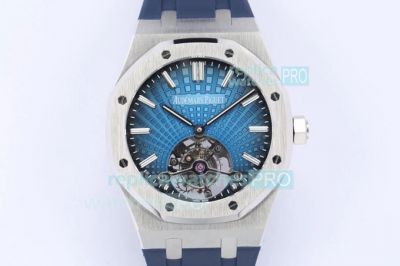 R8 Factory Replica Audemars Piguet Royal Oak Tourbillon Watch Blue Tapisserie Dial